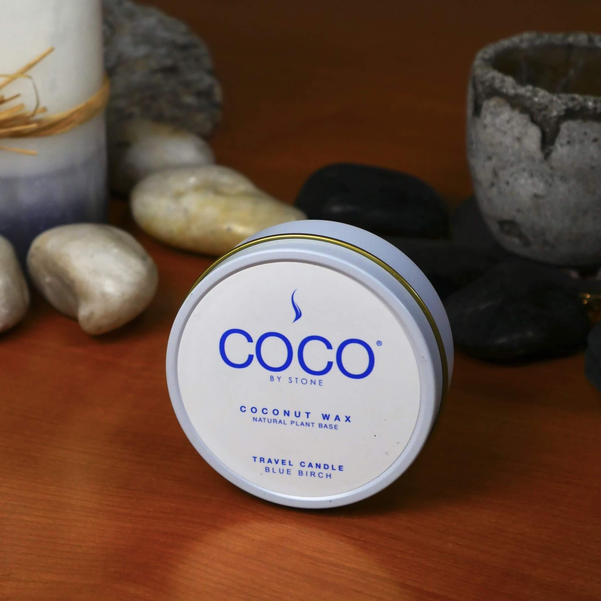 3.5oz Blue Birch Natural Coconut Apricot Wax Travel Tin Candle