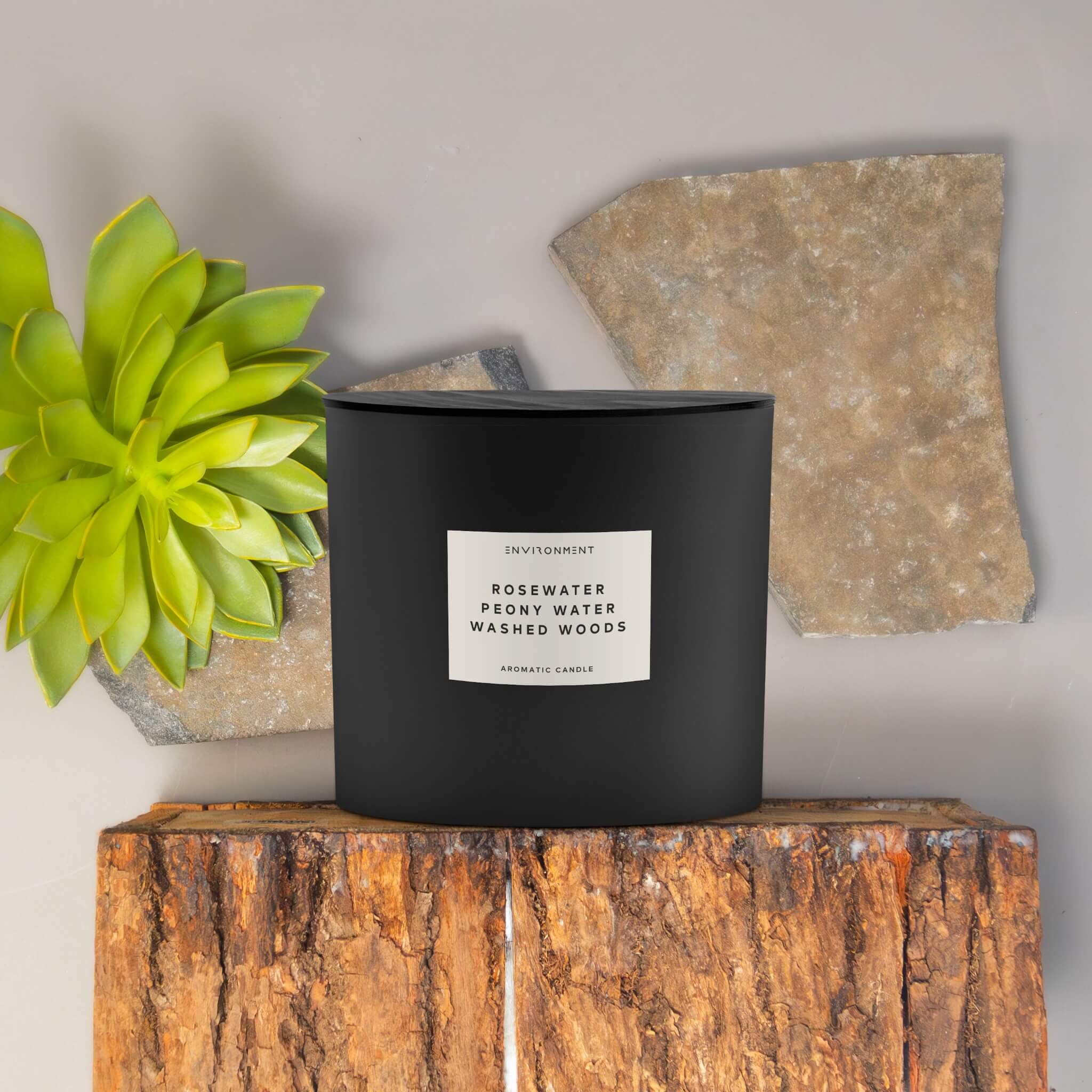 55oz Rosewater | Peony Water | Washed Woods Candle (Inspired by Issey Miyake L'Eau d'Issey®)
