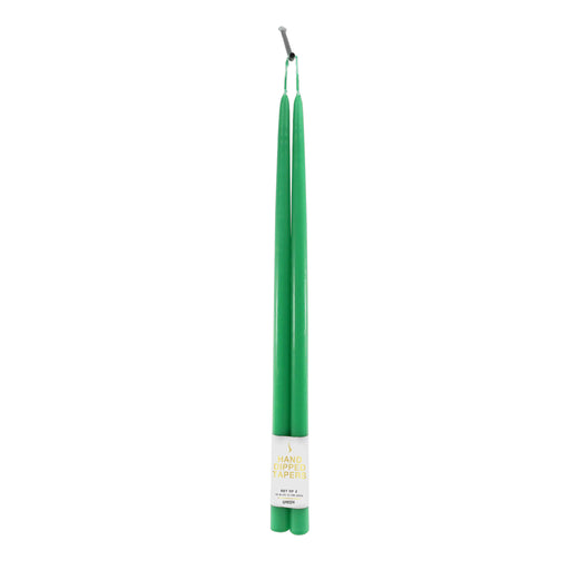 18" Joint Wick Green Pair Candle