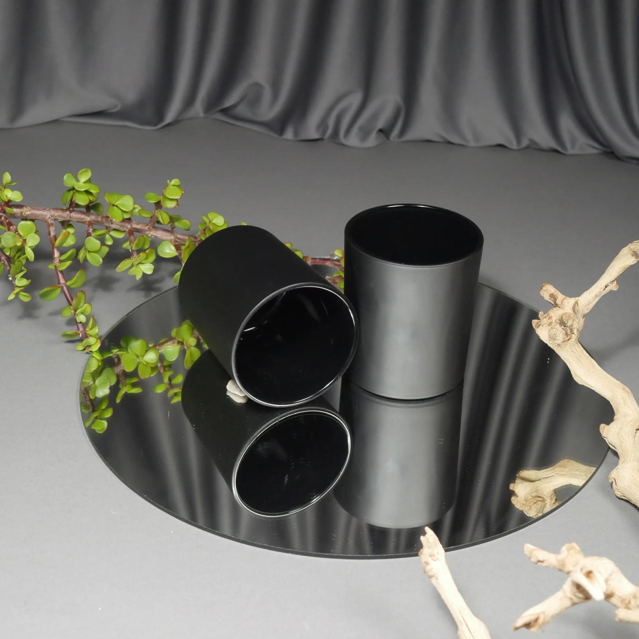 Matte Black Straight Sided Tumbler Candle Jars