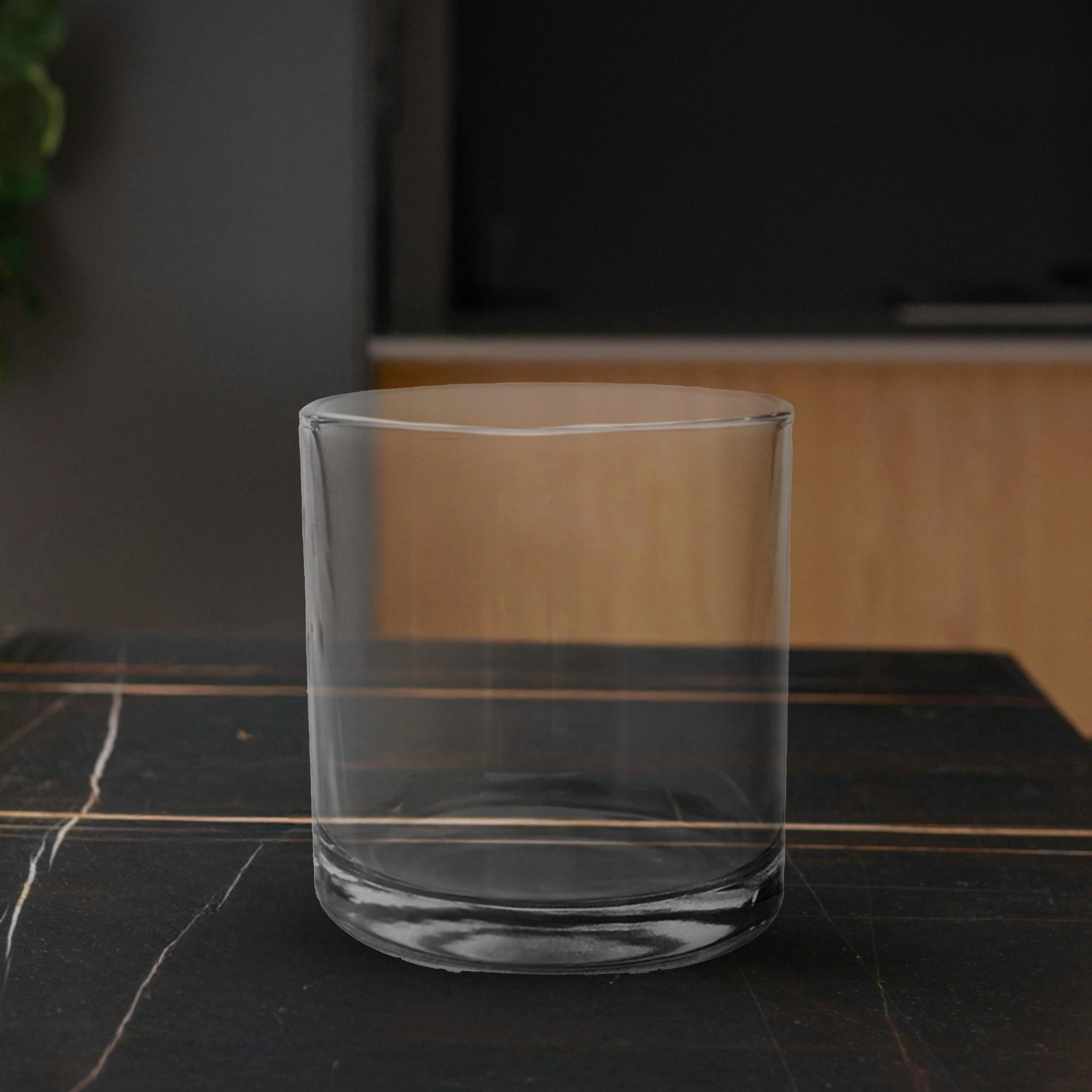 Clear Heavy Rocks Candle Glass