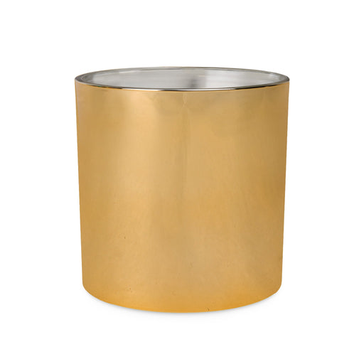 Gold Electroplate Heavy Rocks Candle Glass