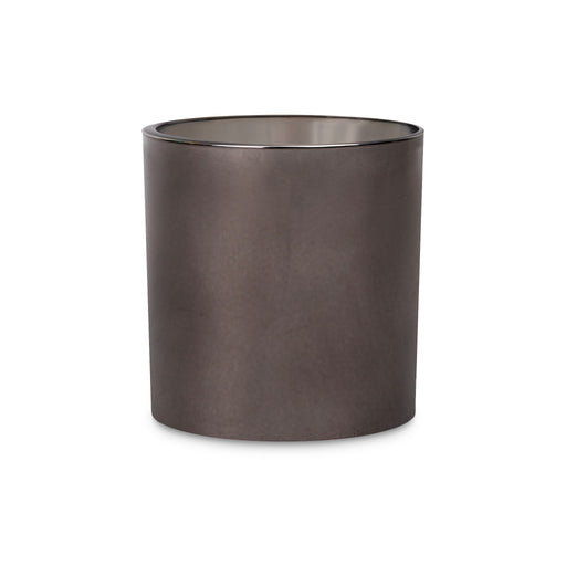 Smokey Grey Electroplate Heavy Rocks Candle Glass