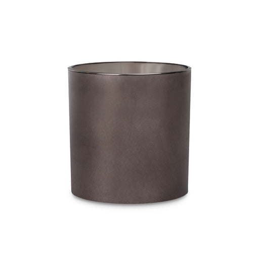 Smokey Grey Electroplate Heavy Rocks Candle Glass