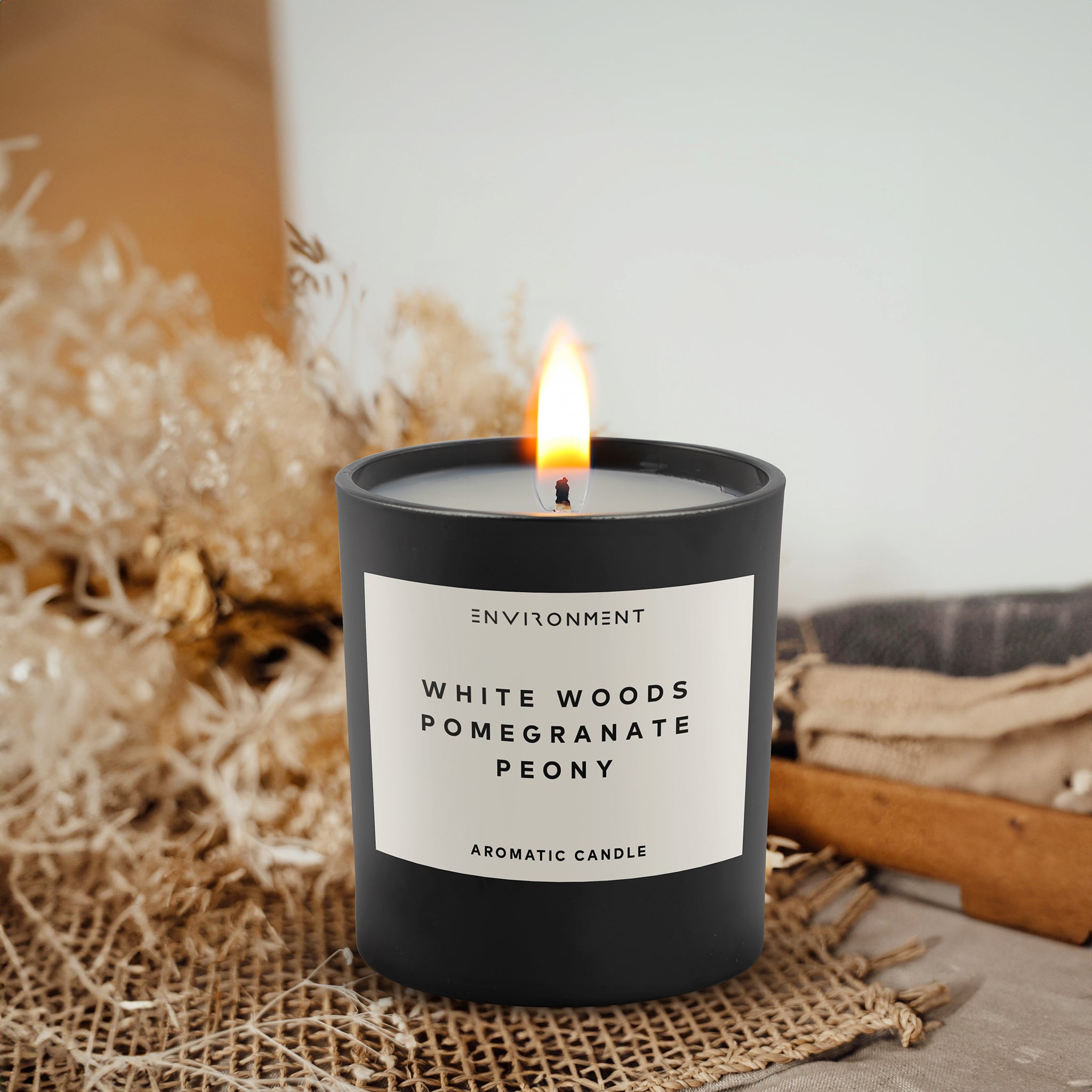 8oz White Woods | Pomegranate | Peony Candle with Lid and Box (Inspired by The Aria Hotel®)