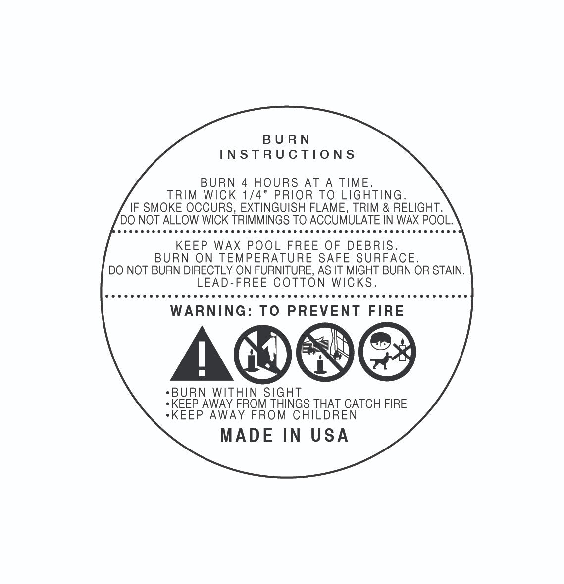 Candle Warning Labels - Large