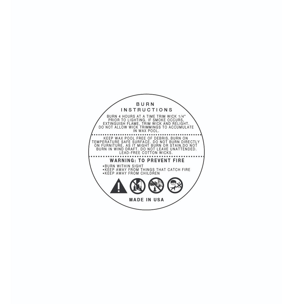 CANDLE WARNING LABEL (SMALL 1.25 X 1.25)